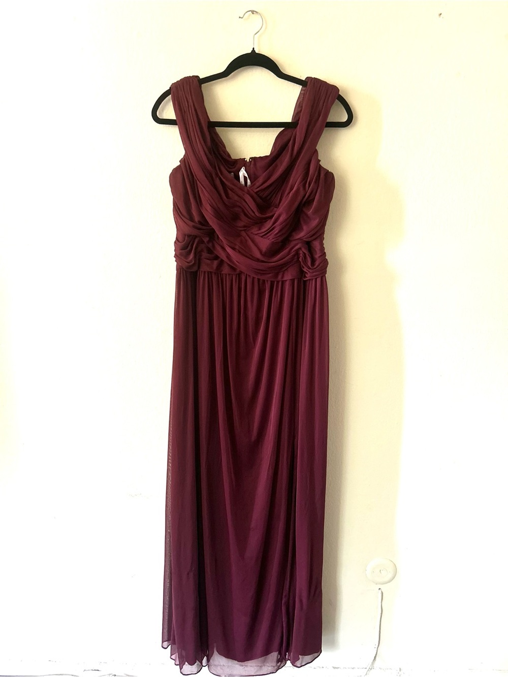 DB Studio Women's Burgundy Formal Draped Maxi Dress Size 18